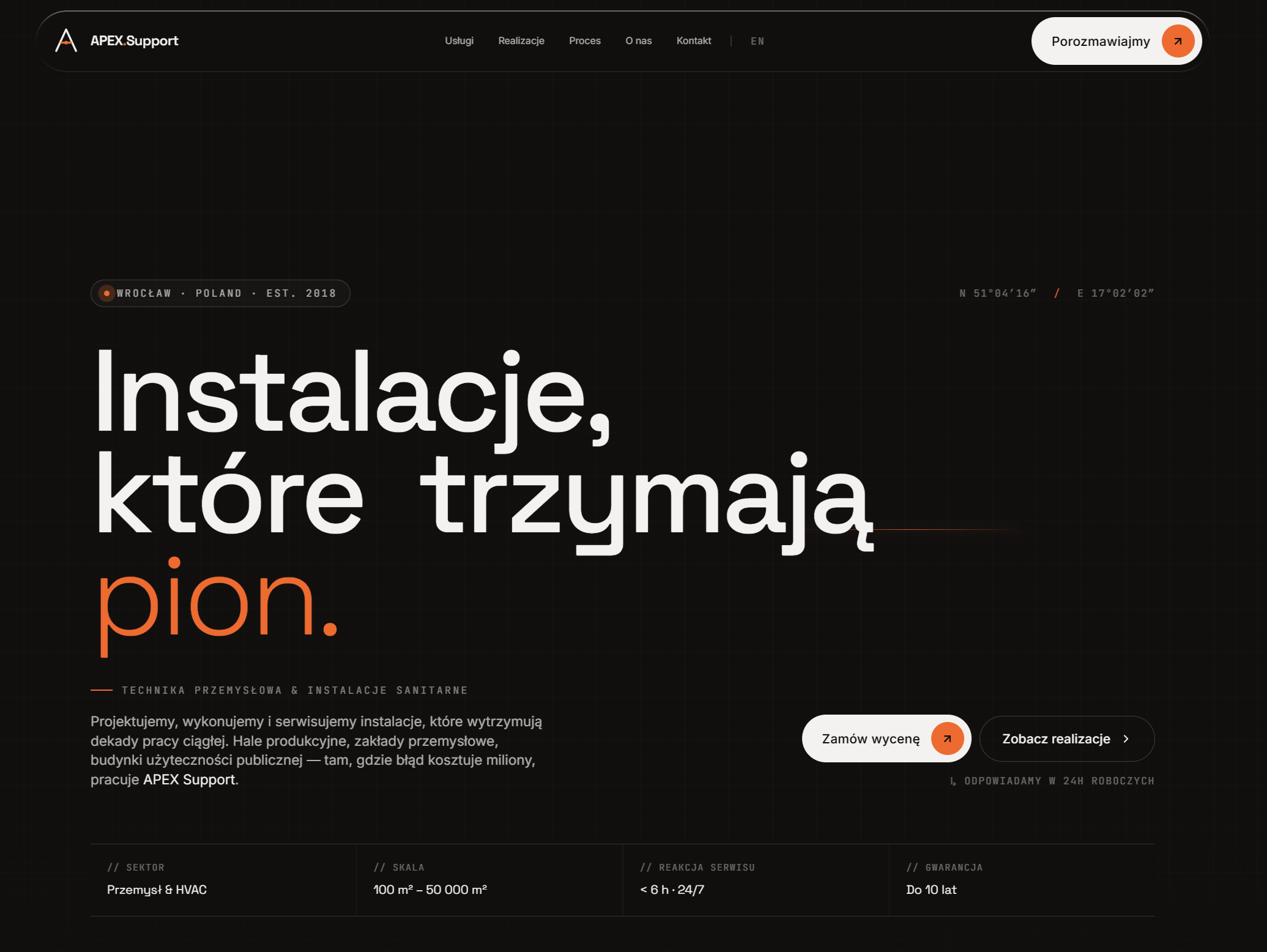 Strona internetowa APEX Support